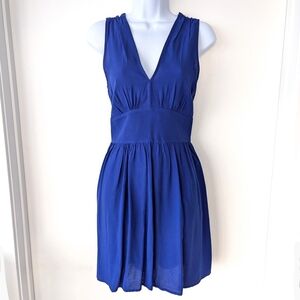 Forever 21 Royal Blue V-Neck Mini Dress